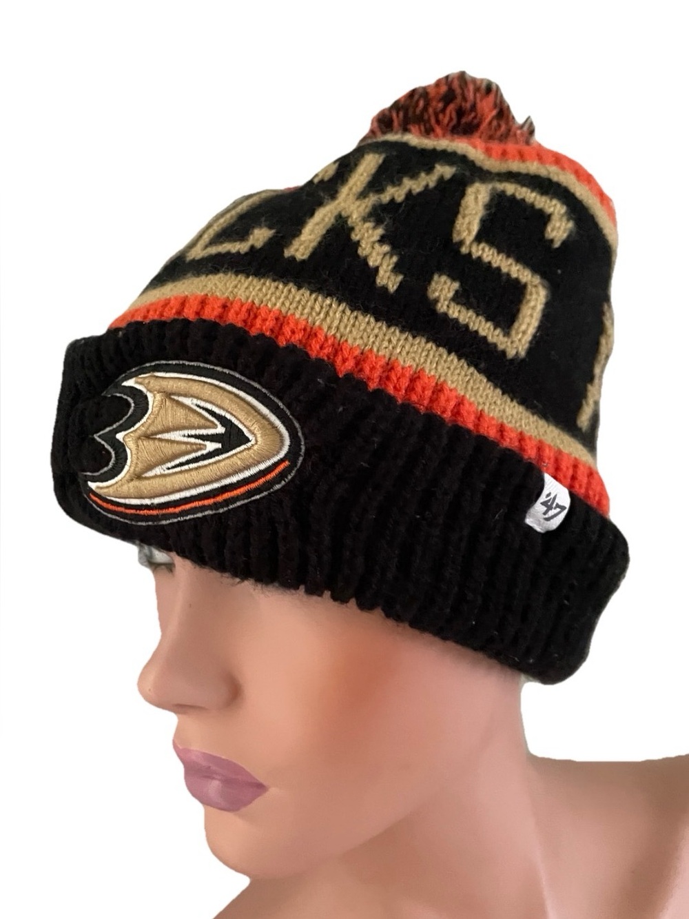 47 Brand ANAHEIM DUCKS Knit Beanie Hat With Cuff and Embroidered Logo O/S